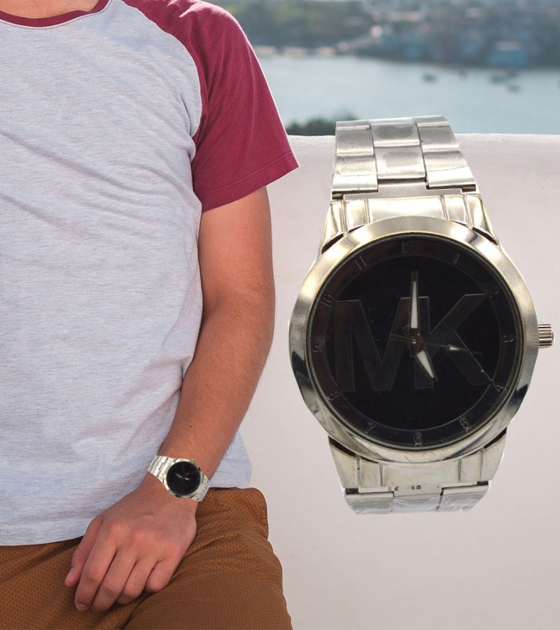 Black Dial MK Watch For Men