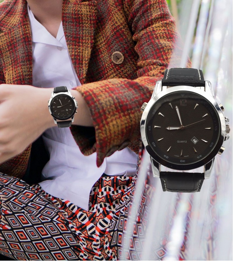 Black Dial Watch For Men