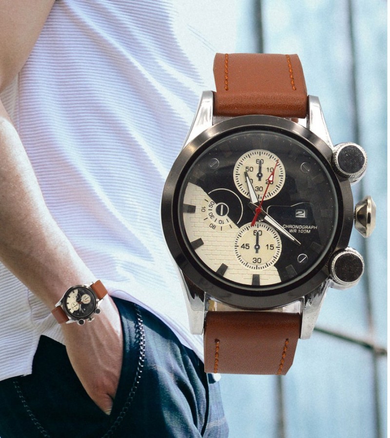 Black & Golden Strap Watch
