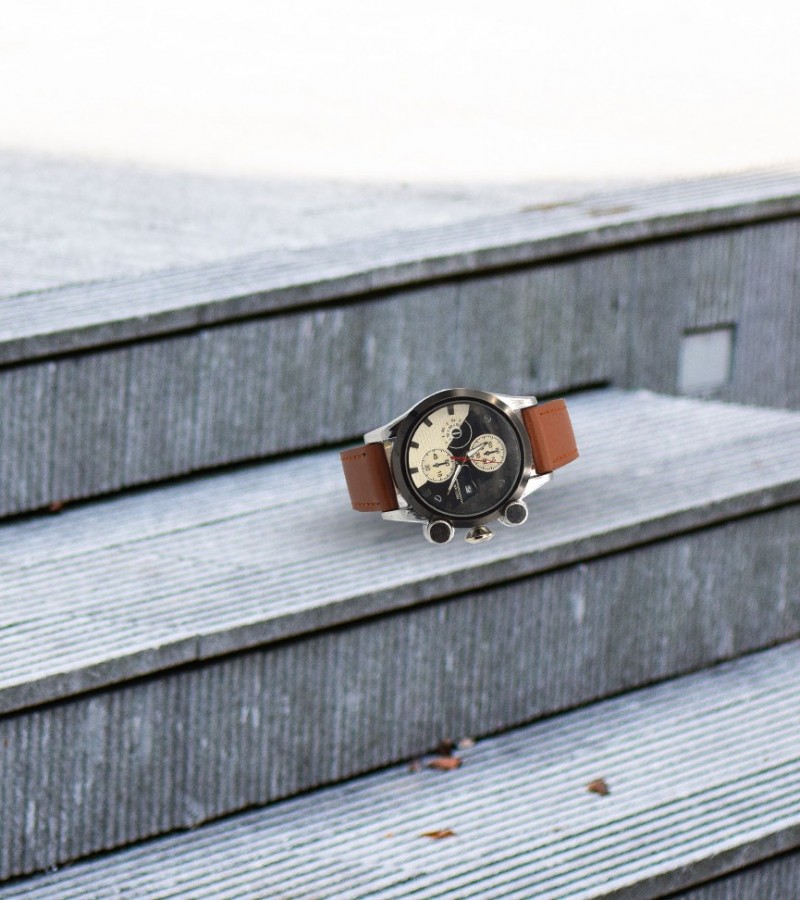 Black & Golden Strap Watch