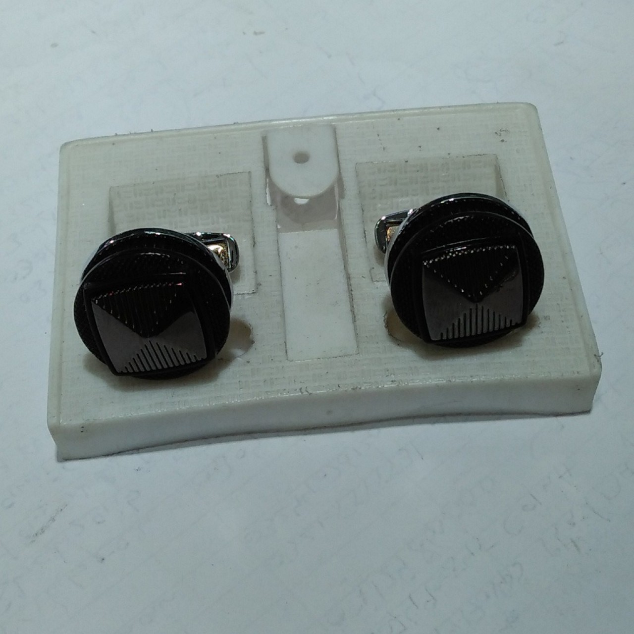 Black Round Shaped Cufflinks Stud Set For Men