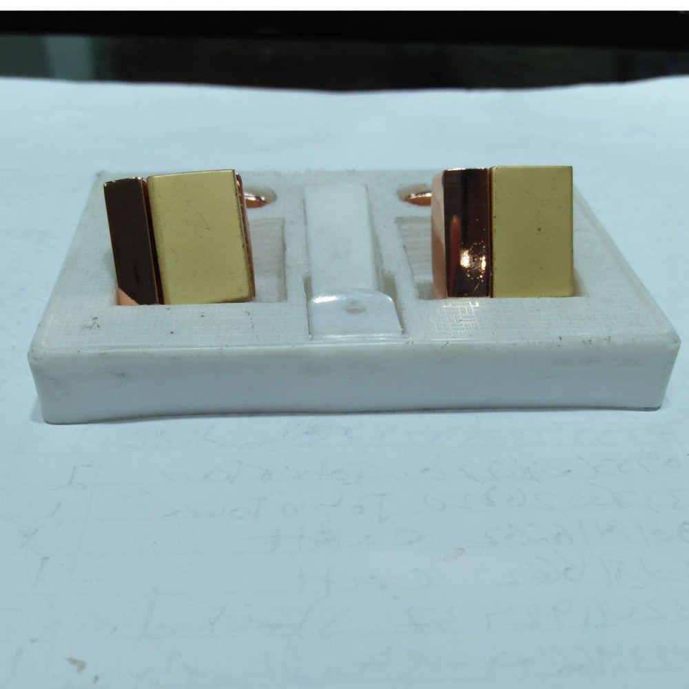 Copper & Golden Square Shaped Cufflinks Stud Set For Men