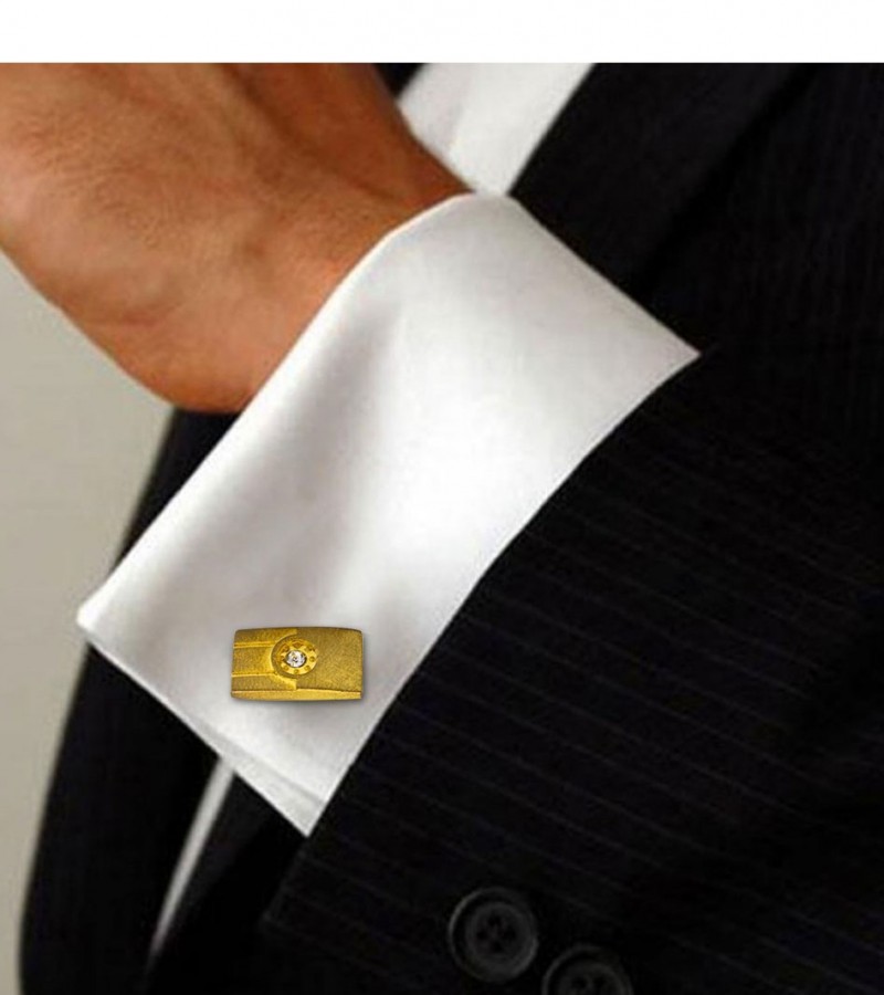 Diamond and Gold Cufflink   MC1646