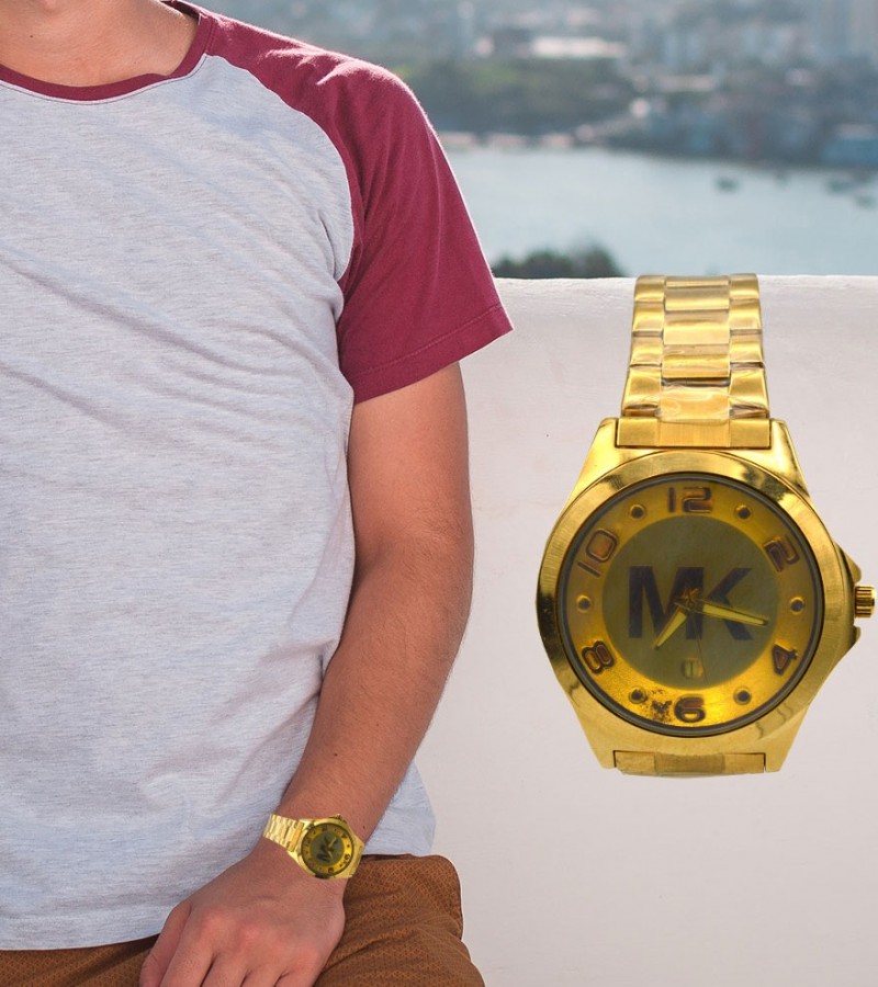 Elegant Golden Color Charming Watch For Men