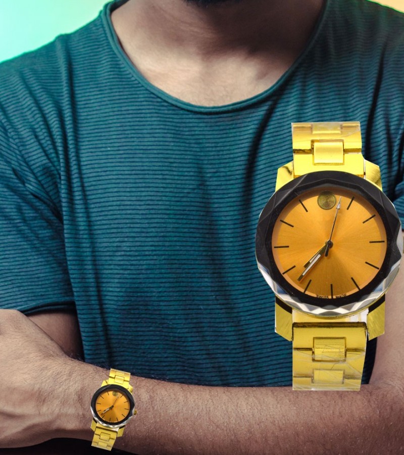 Elegant Golden Dial Watch For Men