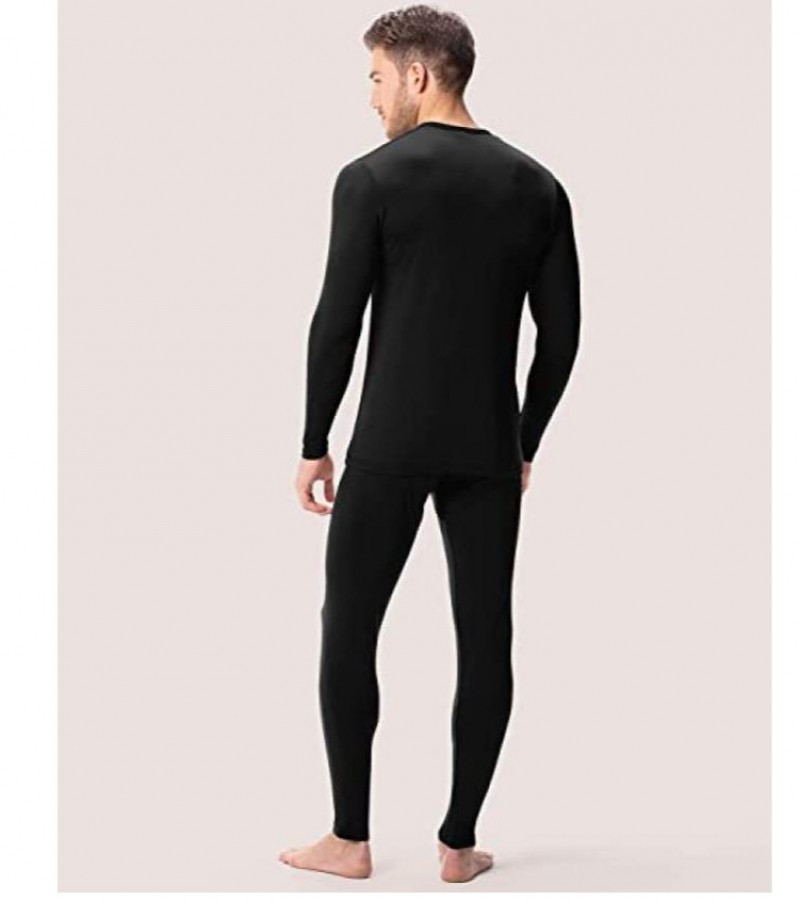 Full Body Fleece Thermal Underwear Inner Long Sleeve Shirts Pants Set for Men