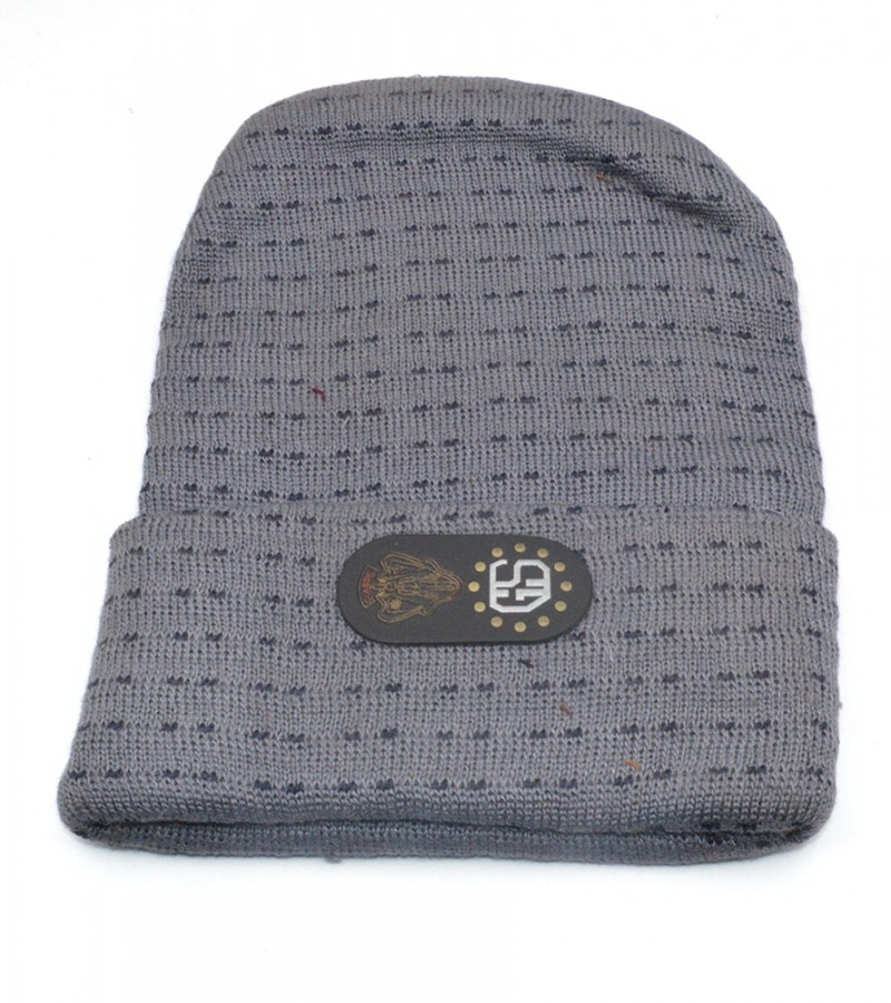 Grey Simple Warm Men Cap
