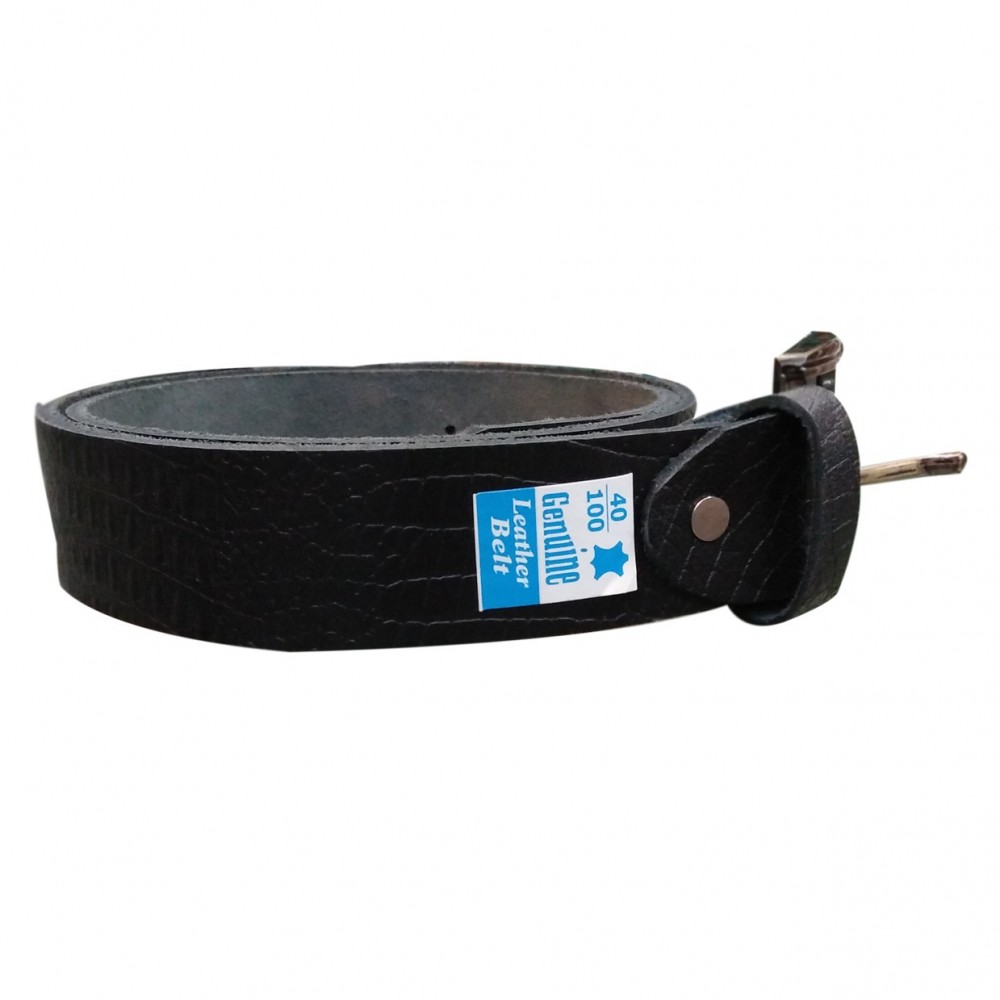 High Quality Black Crocodile Leather Belt With Silver Buckle For Men