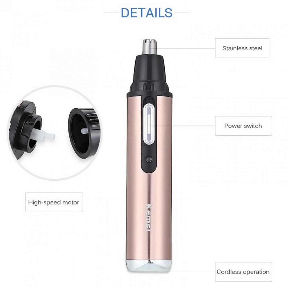 Kemei KM-6661 3 In 1 Hygienic Clipper For Nose & Trimmer For Hair & Beard
