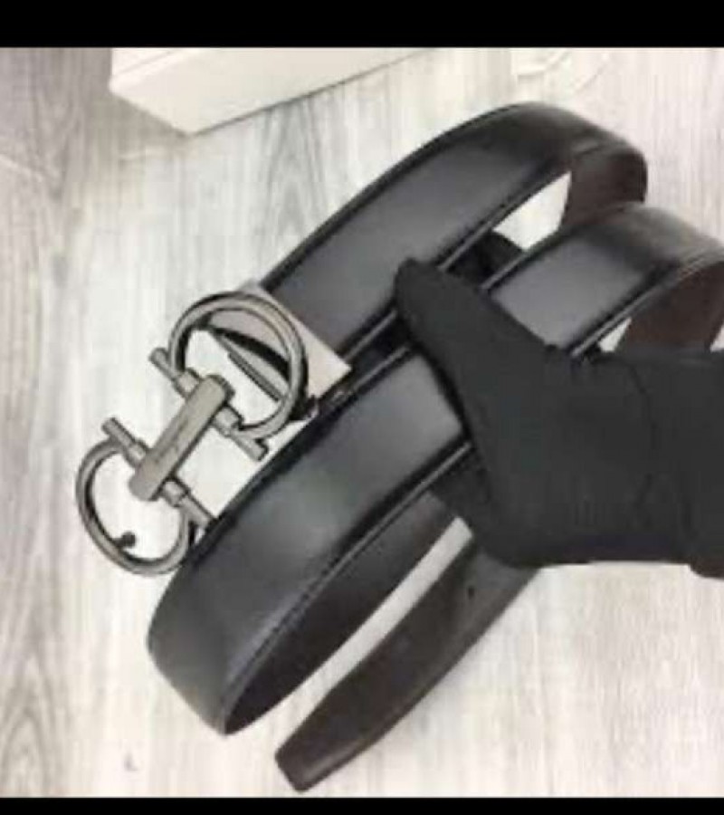 leather belt with small double aa buckle originalfor men