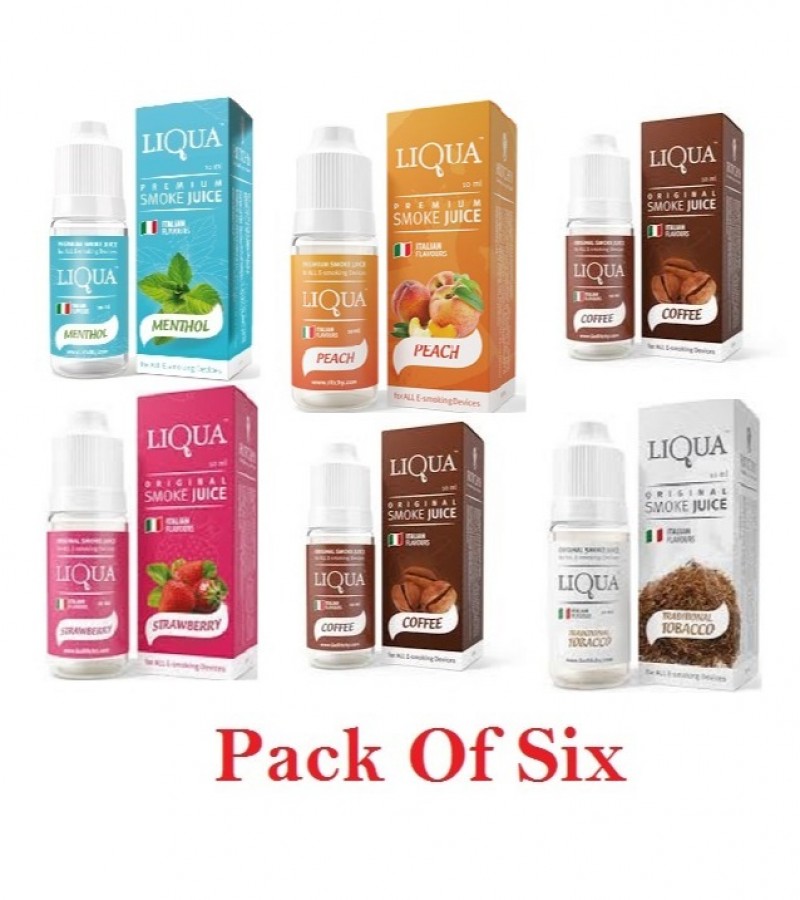 Liqua  Flavor / Cloud E Liquid Juice Oil Vape Shisha Pen Refill PACK OF 6