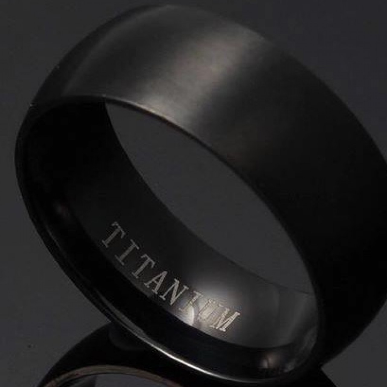 Men Black Platinum Ring