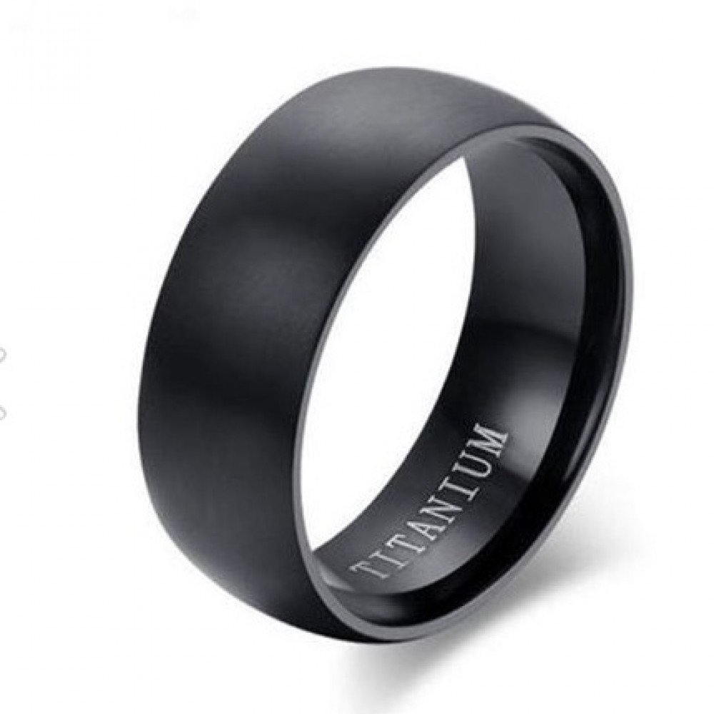 Men Black Platinum Ring