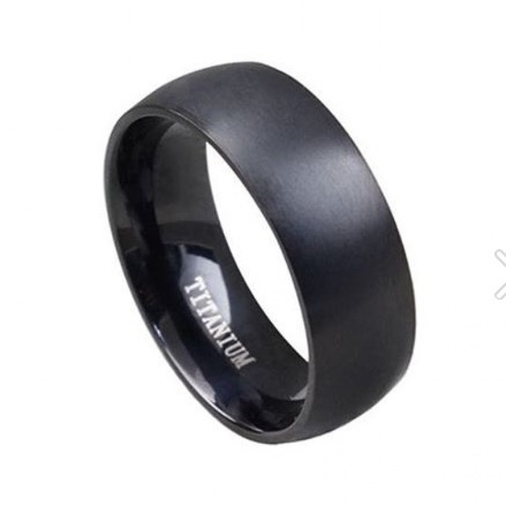 Men Black Platinum Ring