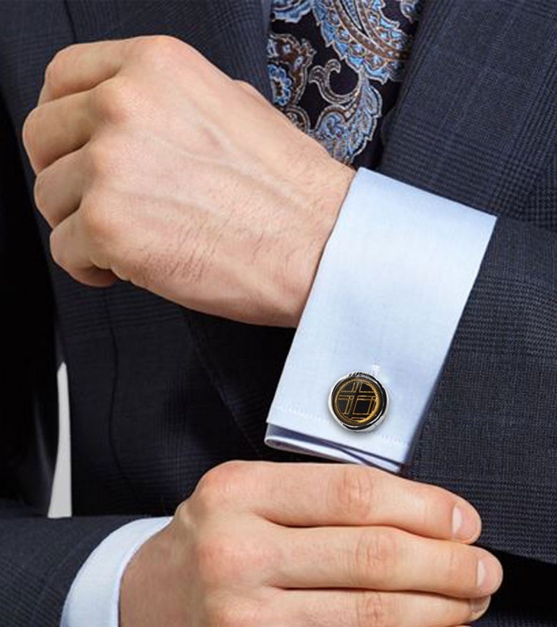 New Look Black Stone Cufflinks  MC1578