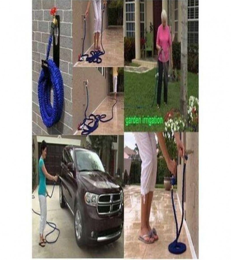 Pack Of 2 - Magic Hose Pipe 50Ft & Manual Water Pump