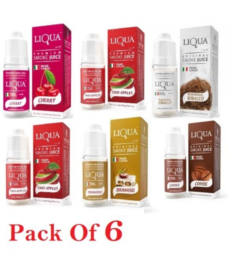 Pack Of 6 Liqua  Flavor / Cloud E Liquid Juice Oil Vape Shisha Pen Refill