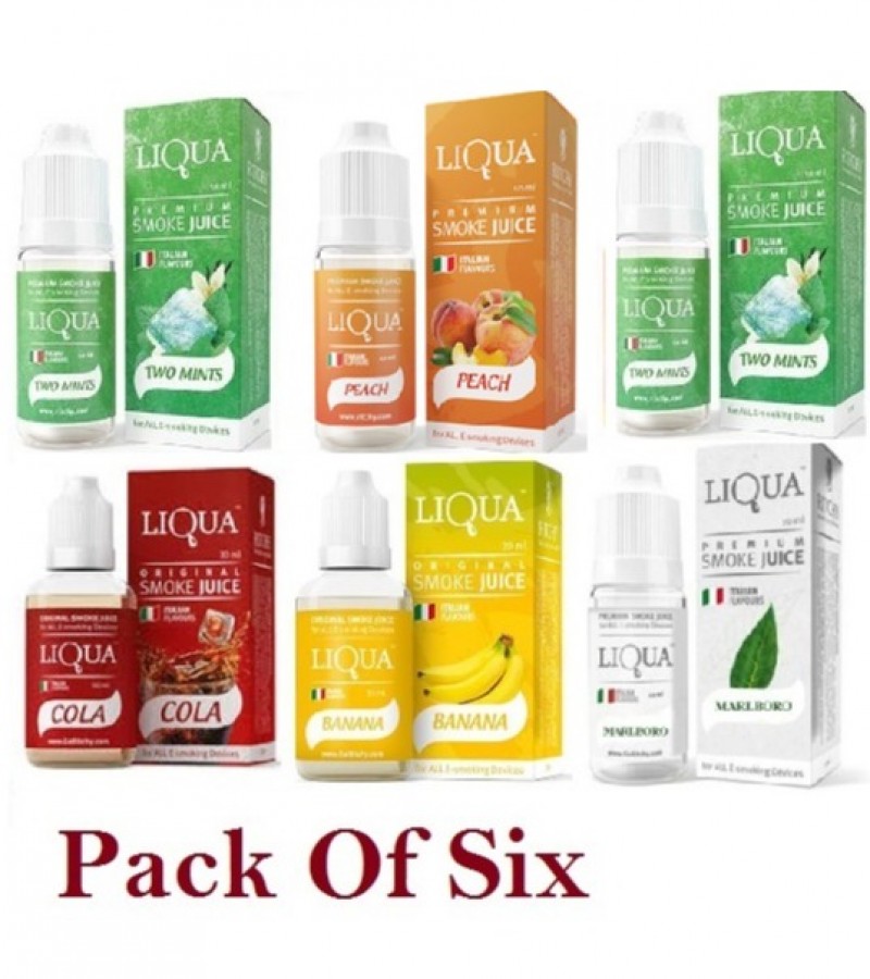 Pack Of 6  Liqua  Flavor / Cloud E Liquid Juice Oil Vape Shisha Pen Refill