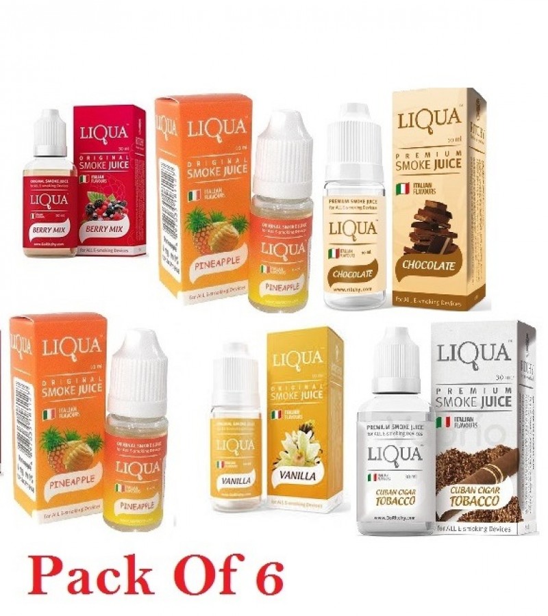 Pack Of 6 Liqua  Flavor / Cloud E Liquid Juice Oil Vape Shisha Pen Refill