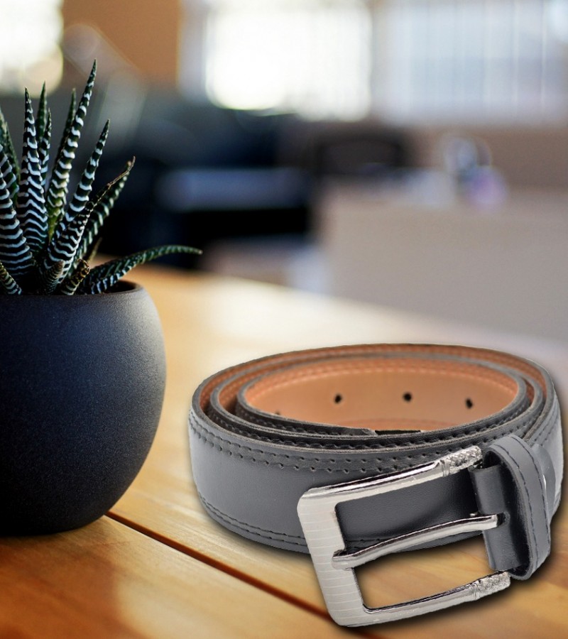 Plain Black Belt for Men  MB1594