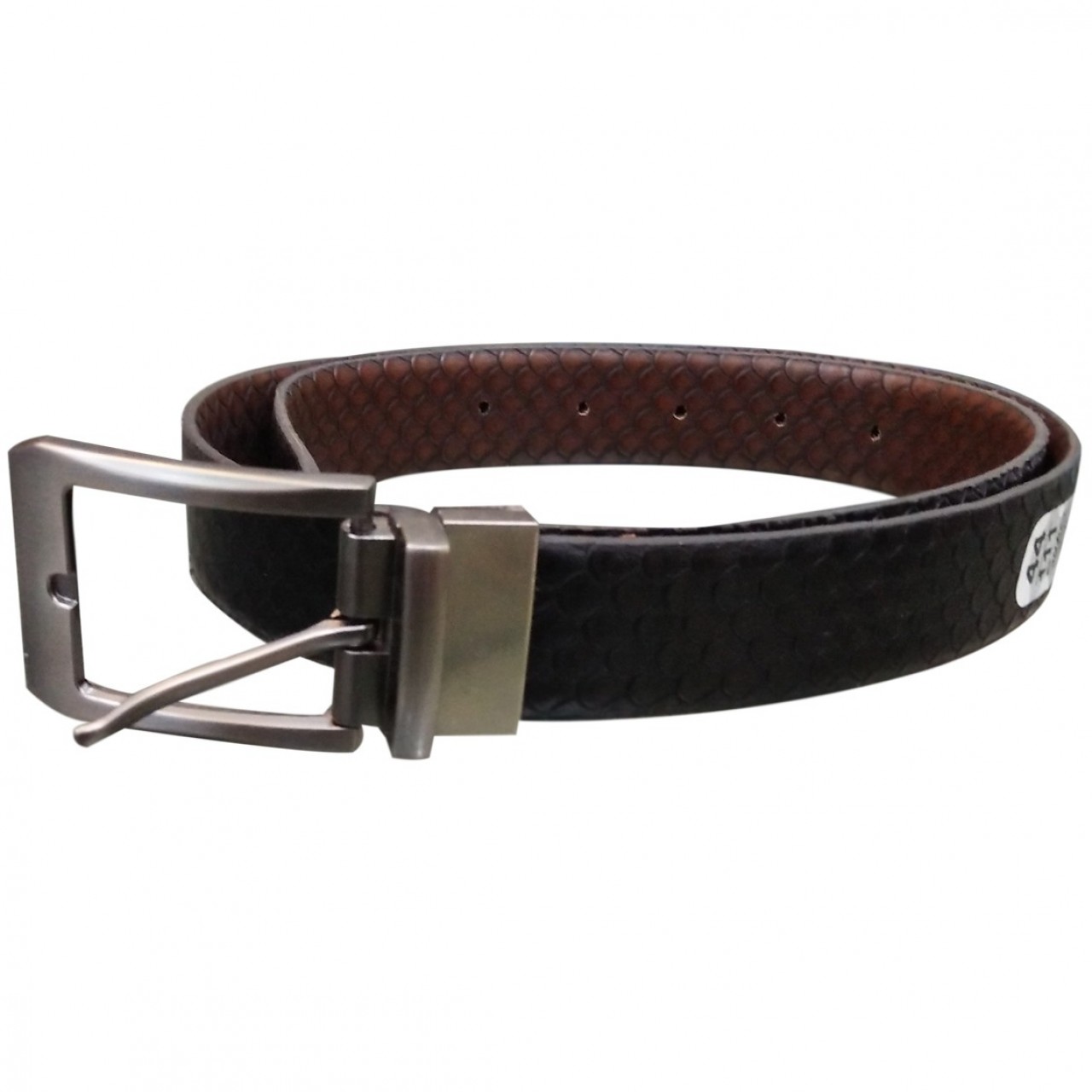 Premium Quality Dual Side Brown & Black Snake Patent Leather Belt Men
