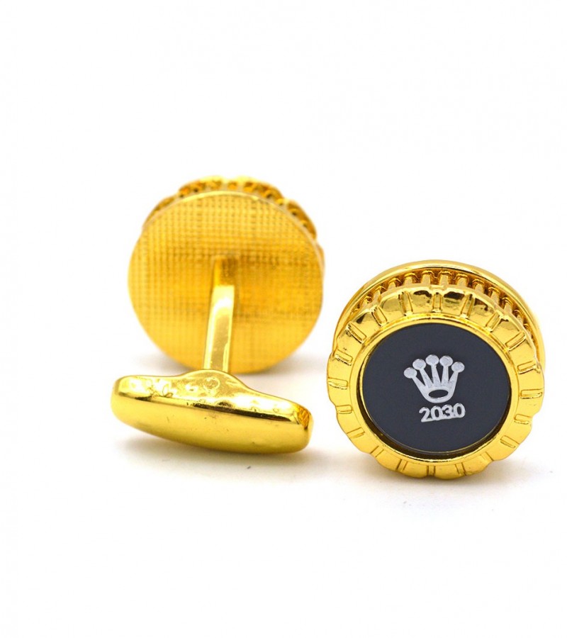 Round Golden Rolex Cufflinks  MC1684