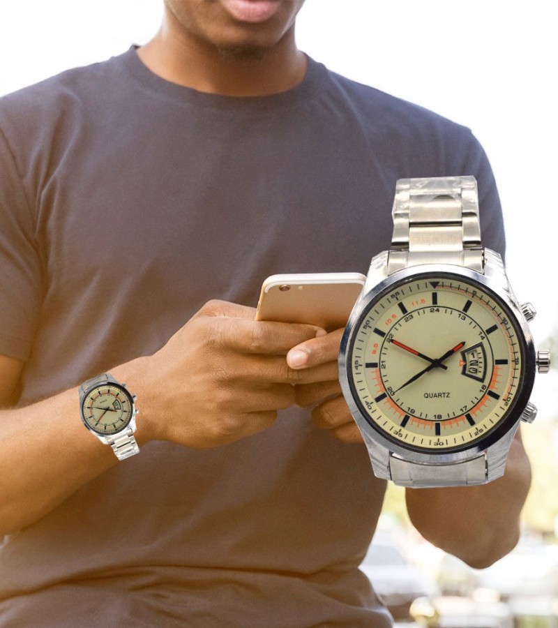 Simple White Dial Watch For Men