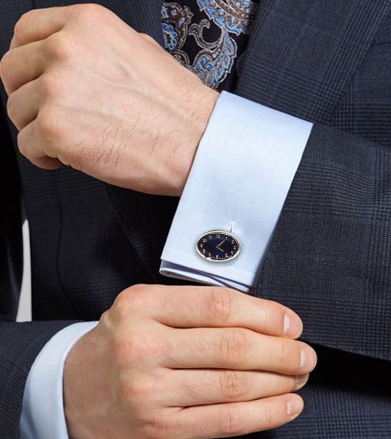Stylish Black Stone Cufflinks  MC1575