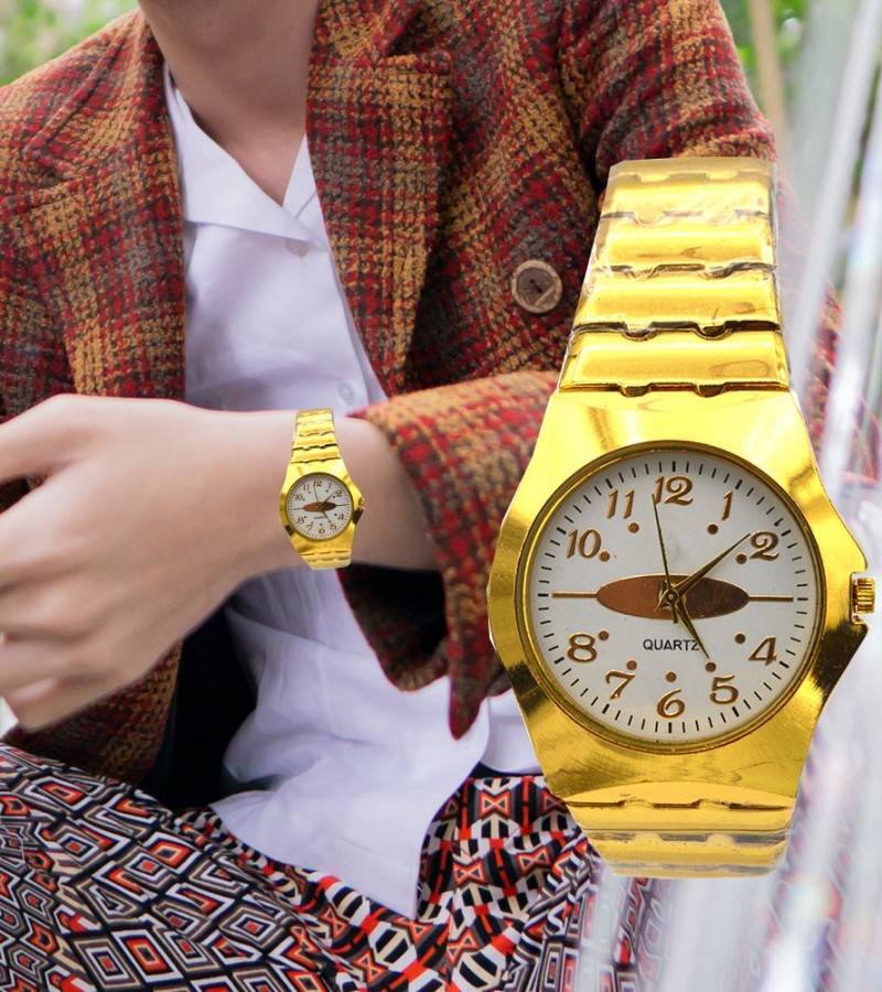 Stylish Golden Dubai Quartz Watch For Men