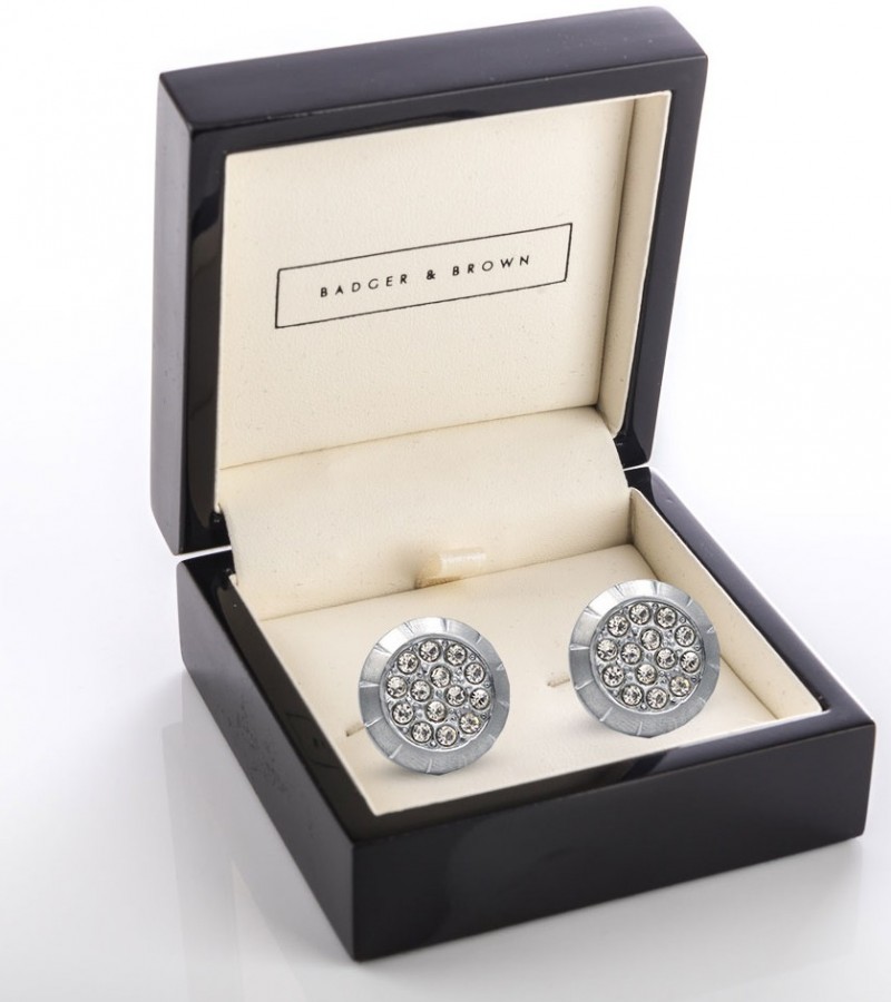 Stylish Round Shape Crystal Cufflinks  MC1580