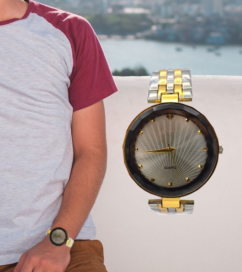 Stylish White Dial Watch For Men