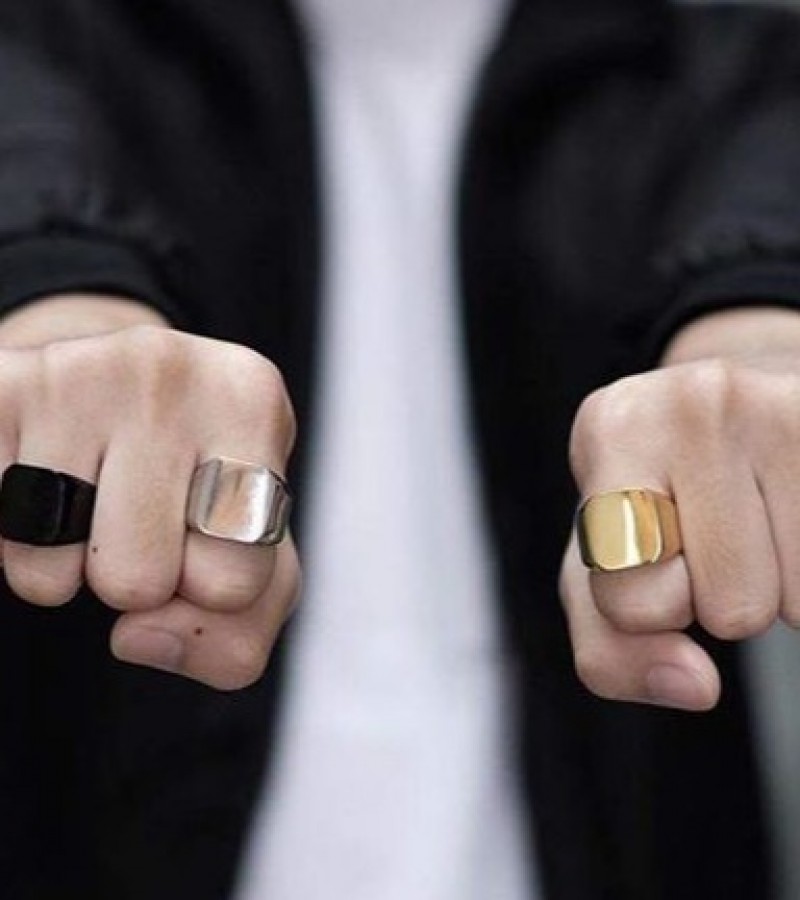 Titanium Signet Rings