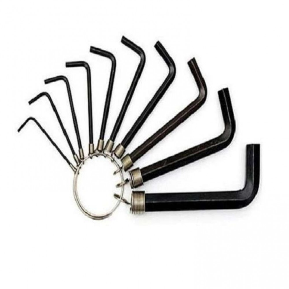 traders Hex Key Tool Set - Black - 10Pc
