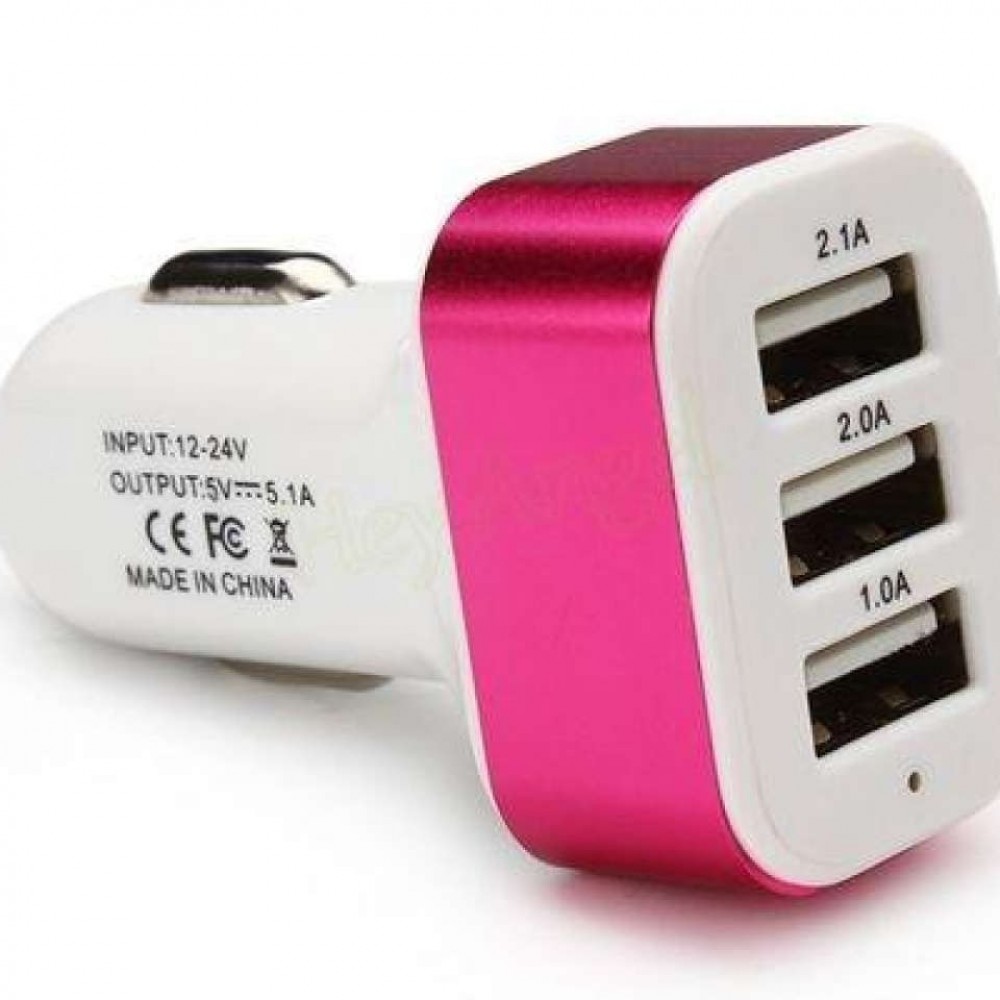 Triple Universal Usb Car Charger Adapter Socket 2A 2.1A 1A Car