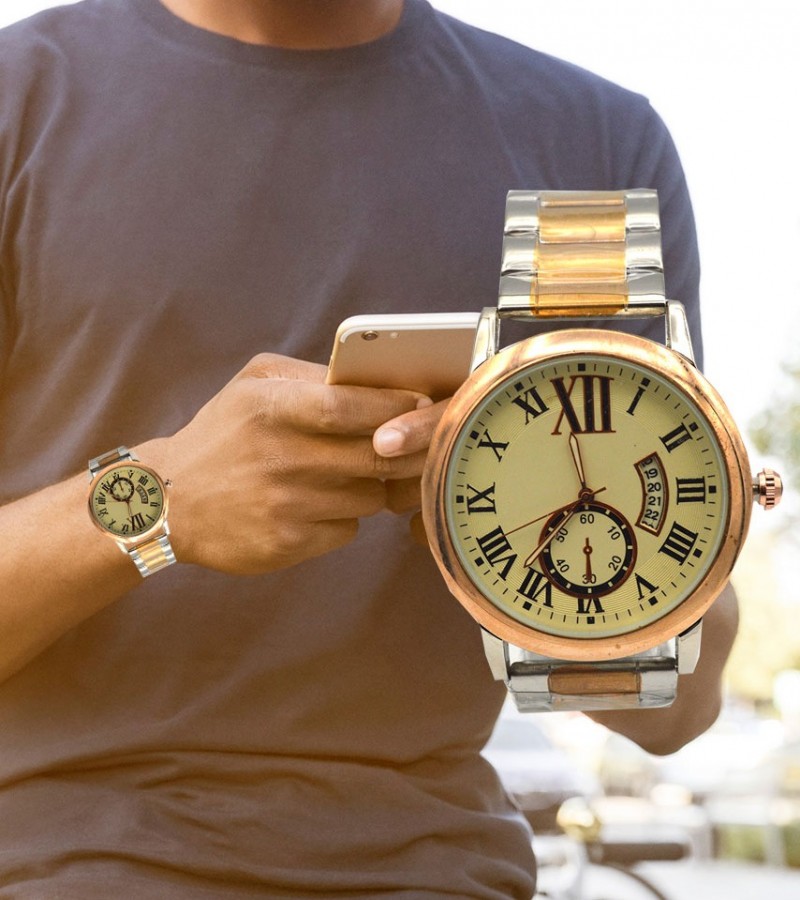 Two Tone Strap Color Hot Watch For Men