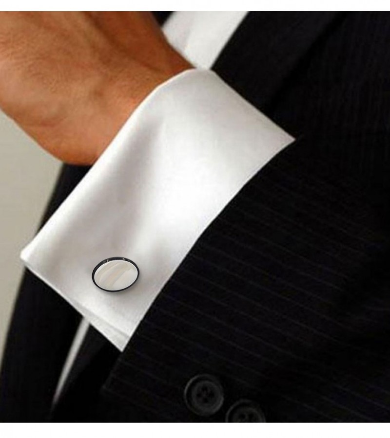 White stone Cufflinks  MC1696