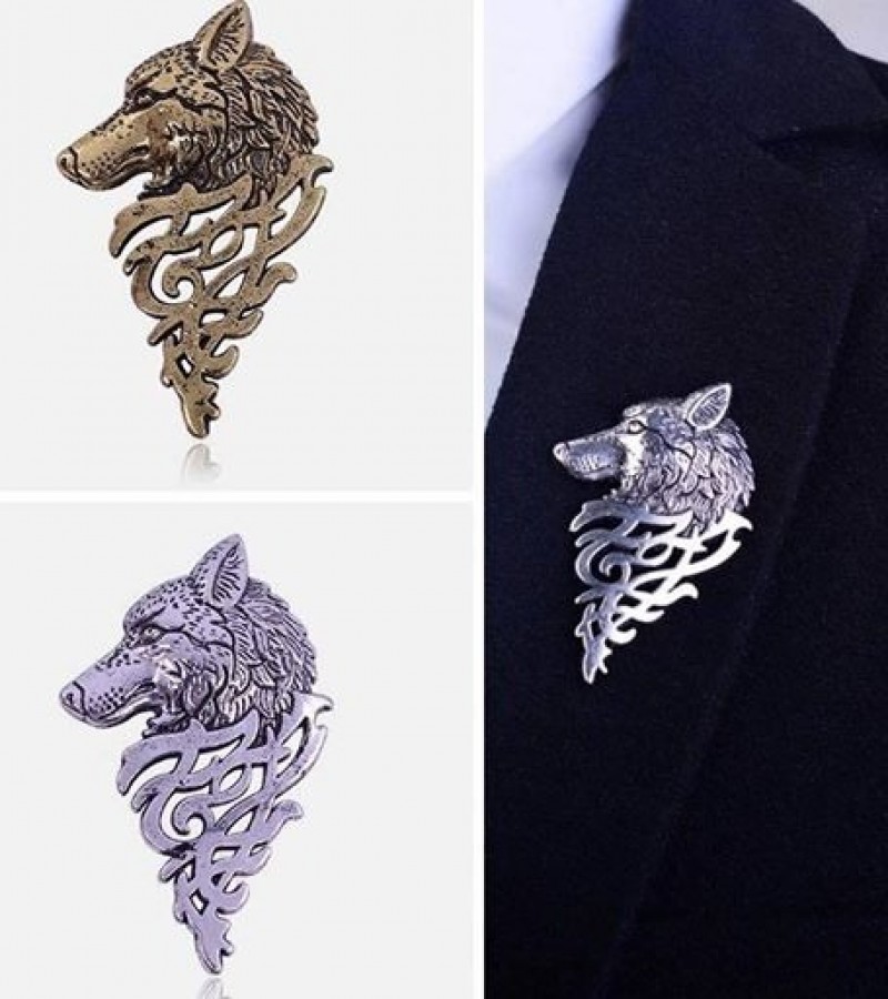 Wolf Head Brooch