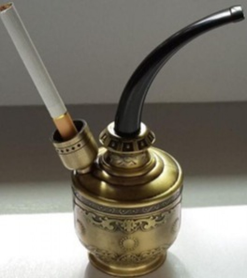 Bronze Water Smoking Pipe  Hookah Cigarette Bottle Smoke Metal Tube Filter Tar