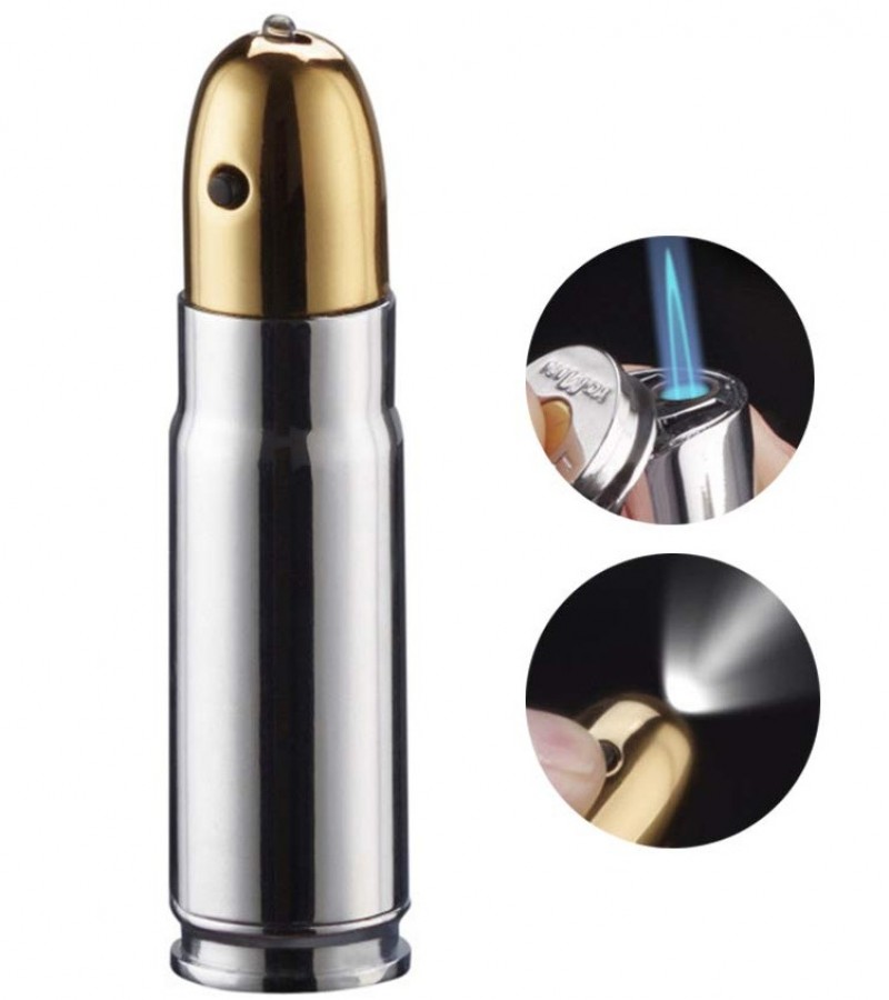 Bullet Shape Jet Torch Butane Refillable Cigarette Lighter with Bottle Opener