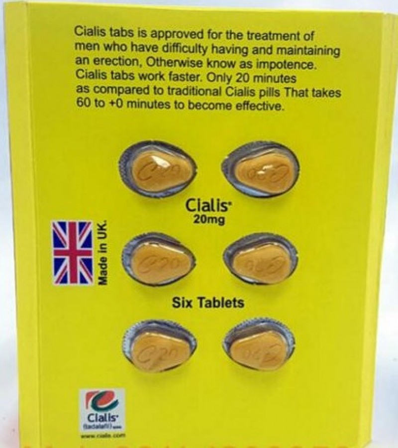 Cialis 6 Yellow Tablets Pack For Men 20mg