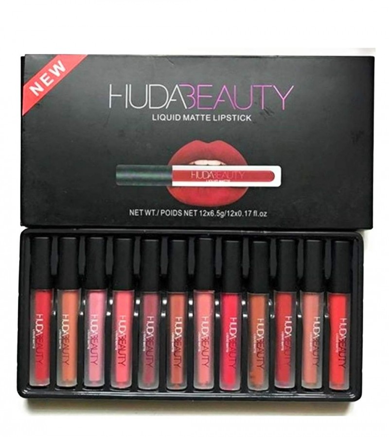 Huda Beauty Liquid Matte Lip Gloss 12 Pcs Set