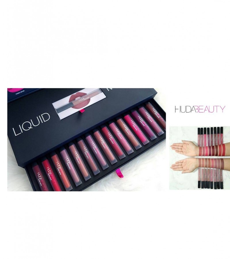 Huda Beauty Matt Lip Gloss Kit 16 Pcs