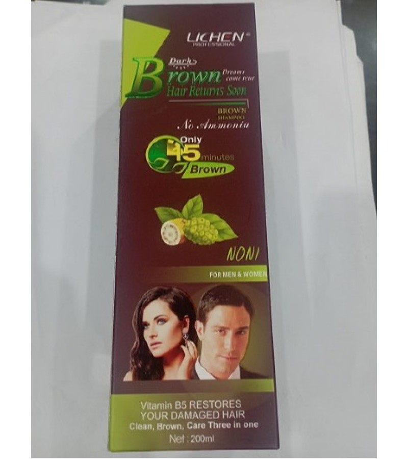 LICHEN PROFESSIONAL Brown Hair Dye For Men And Women - 200 ml