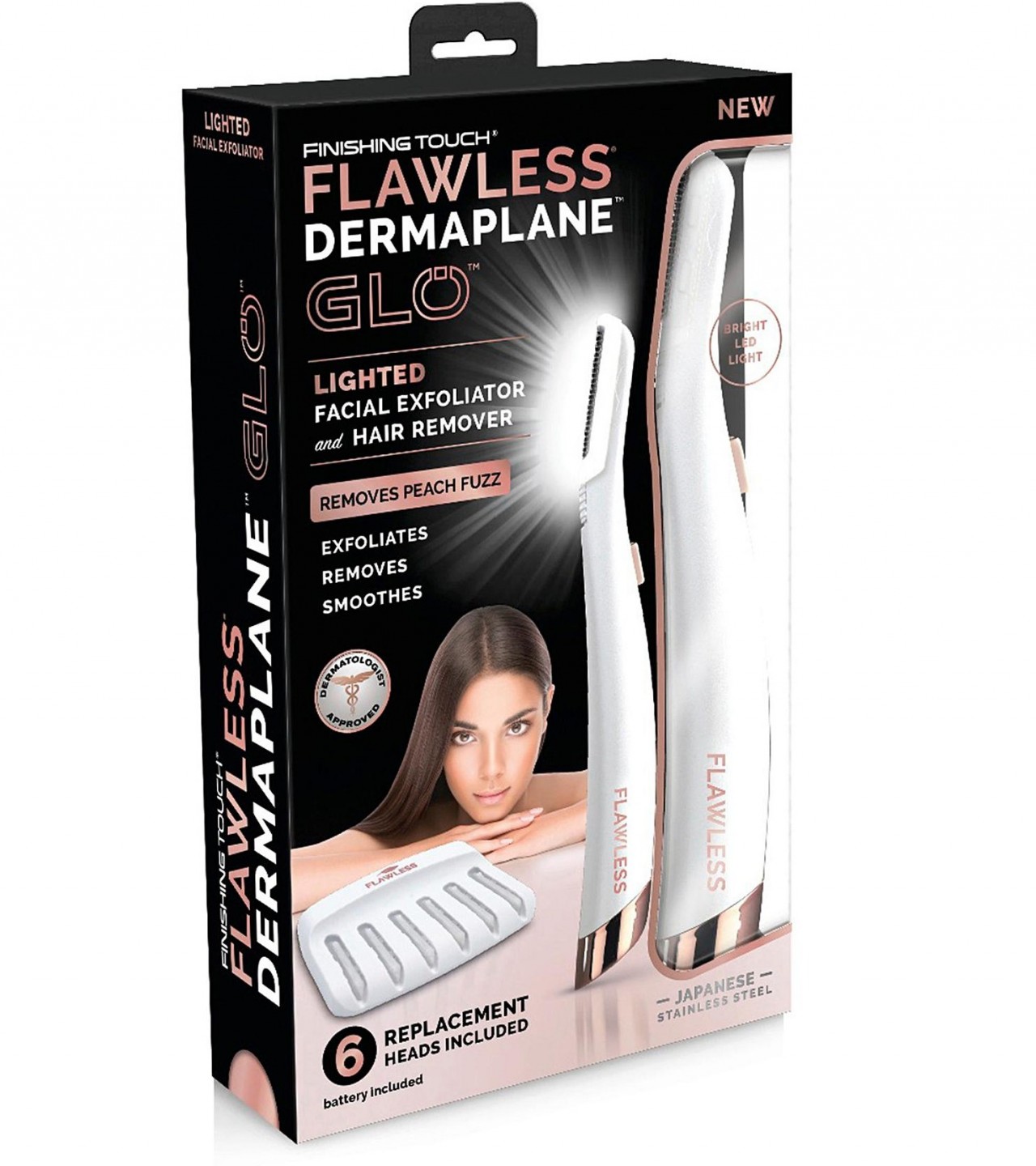 Original Flawless Dermaplane GLO Facial Hair Removal Device