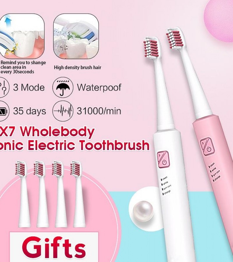 Ultrasonic Electric Toothbrush Adult r Brush 6 Modes IPX7 Tooth Brush