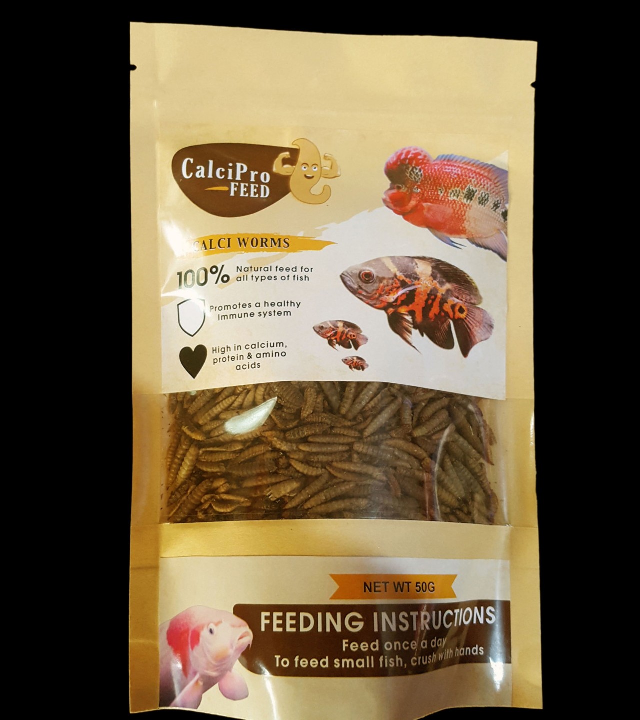 50g Freeze-dried Calci Pro Mealworm Food Nutritious Protein Accessories Pet Turtles Tropical