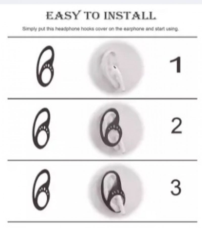 Silicone Anti Fall Ear Protector Anti-Lost Bluetooth Earbuds Earphone Protector - 1Pair