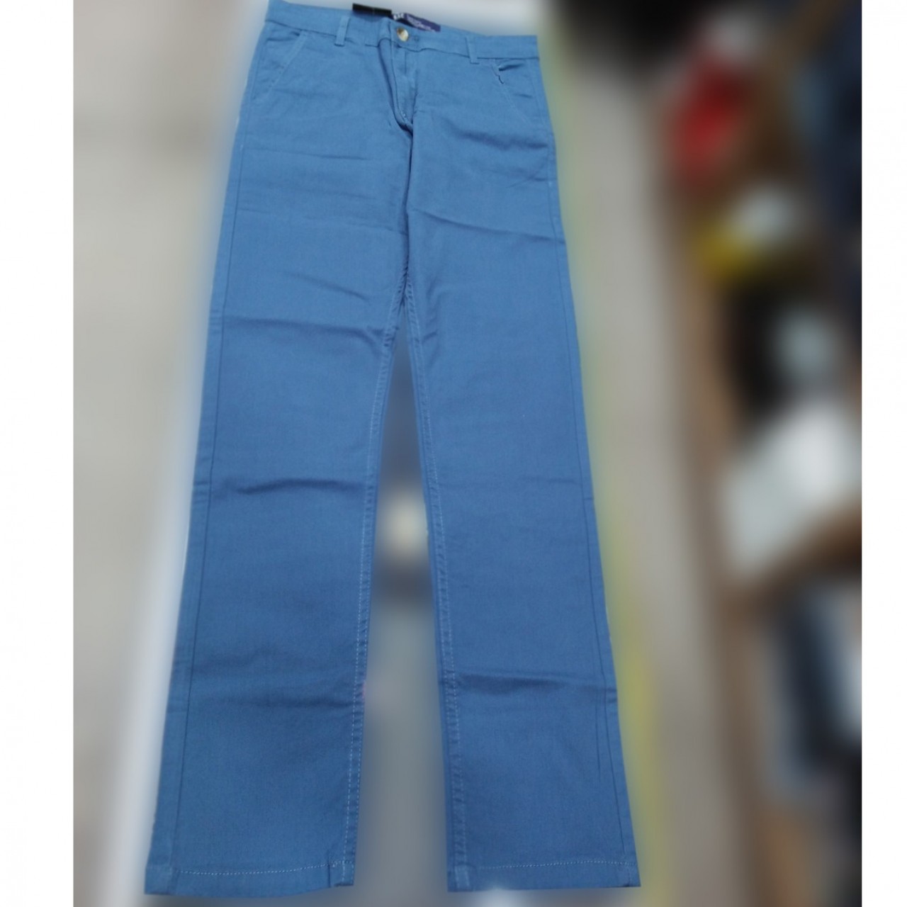 Slim Fit Cotton Pant For Men - Blue - 30 to 36