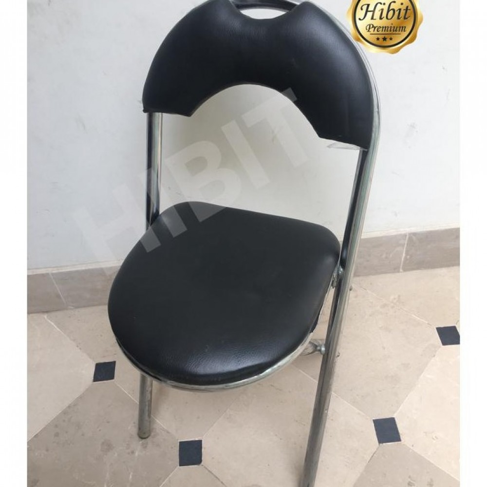 small black folding chair