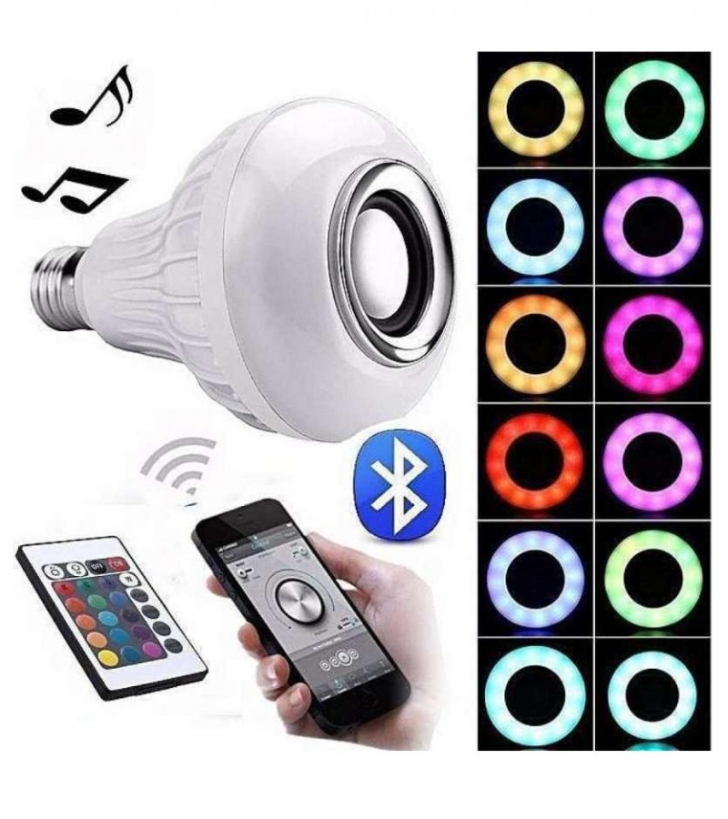 Smart RGB LED Bulb With Bluetooth Speaker 3.0 With Remote Controller